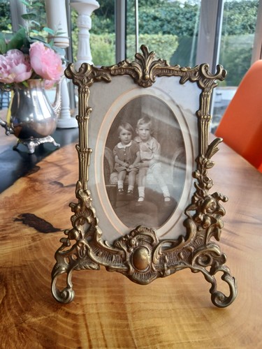 Antique ornate brass picture - ornate,