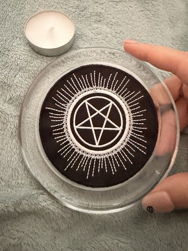 Glass candle plate with - glass,