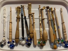 14 Wooden Lace Bobbins With