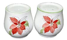 Salt & Pepper Set Poinsettia Watercolor Block Bernarda Portugal Discontinued