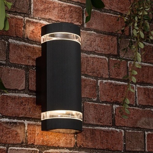 Black down wall light - black, up