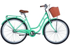 City Bike Women 28" Basket Urban Retro Low Entry Luggage Rack Green RH48cm