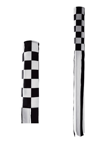 Black and white check - white,
