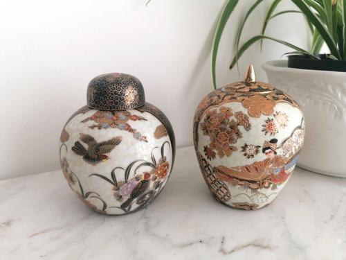 Pair vintage satsuma - vintage,