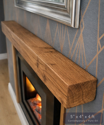 Solid oak beam floating shelf - beam,