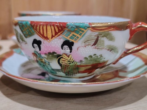 Antique japanese kutani - kutani, geisha