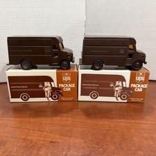 2 Vintage UPS  Delivery Truck P-600 - 1977 FRICTION TOY- Two Variations NIB