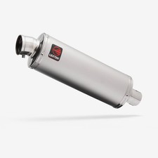 Lextek Stainless Steel OP1 Oval Exhaust Silencer Matt 350mm 51mm Silver Matte