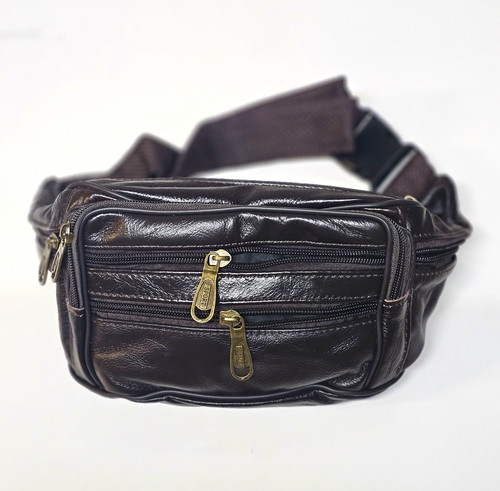 Black leather classic bumbag - leather,