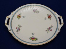 Vintage SPODE England Fluted Fruit TRAPNELL SPRAYS 12"d Handled Cake Plate
