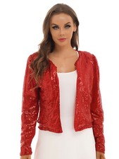 Women Glitter Sequin Blazer
