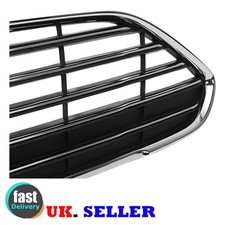 Front Upper Grille For Ford Fiesta MK7 13-17 Black UK Chrome Silver w/ Chrome