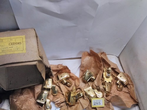 Brass claw feet - castors, new