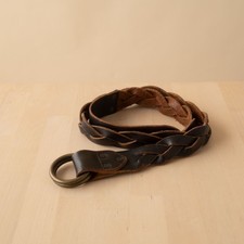 RRL Double RL Braided Indigo Brown Leather Belt Made in Italy Ralph Lauren 47"