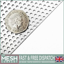 The Mesh Company 3mm Round Hole Perforated Aluminium Mesh 5mm Pitch x 1mm Thick