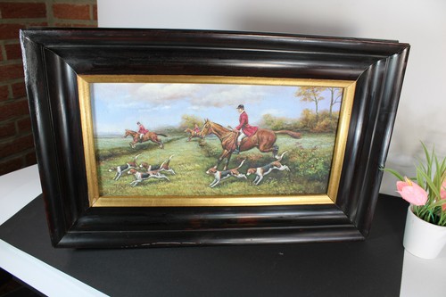 Vintage oil canvas - , hunting