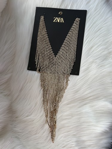 Zara gold rhinestone necklace - zara,