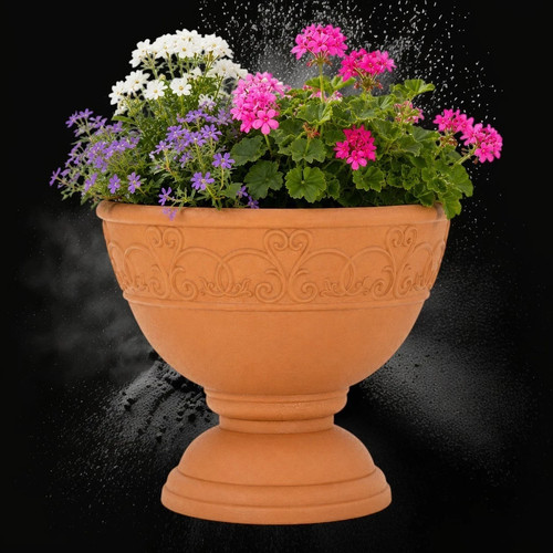 Large terracotta urn planter - terracotta,