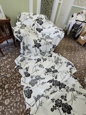 Laura Ashley Marciana Charcoal Linen Fabric MMVII (2007), Approx 140cm x 7000cm