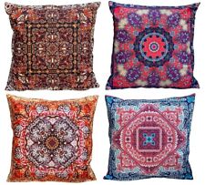 Ethnic Print Cushion Cover, Chenille Cotton 16 X 16 Square Decorative Pillowcase