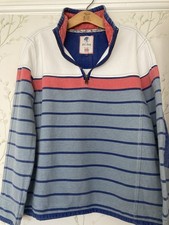 Fat Face Men's Airlie 1/4 Zip Striped Sweatshirt - Size Medium 