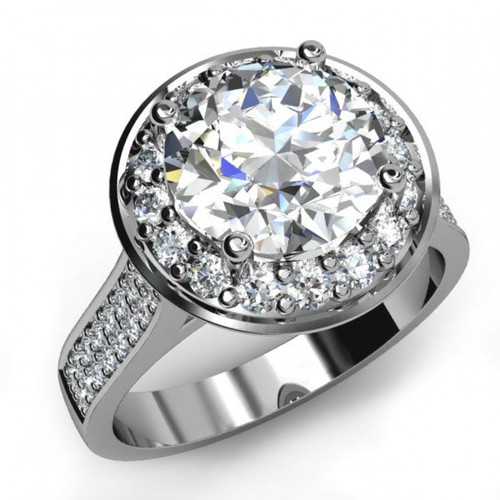 3ct round cut moissanite halo - cut,