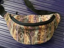 Vintage Bum / Waist Bag. 2 Zips, Adjustable Strap, Tapestry Style Fabric 🛍️