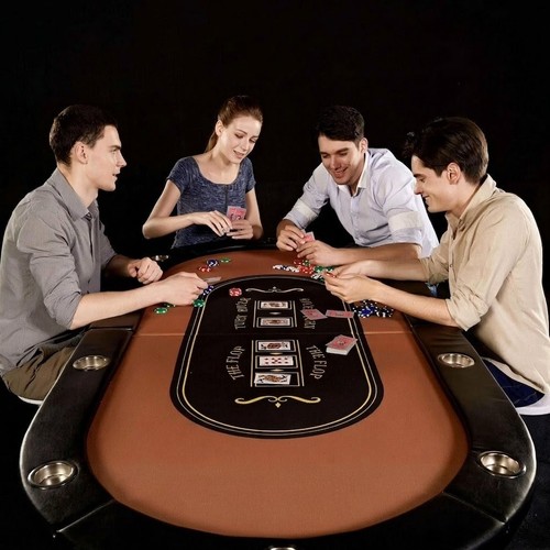 Poker table player folding - 10,