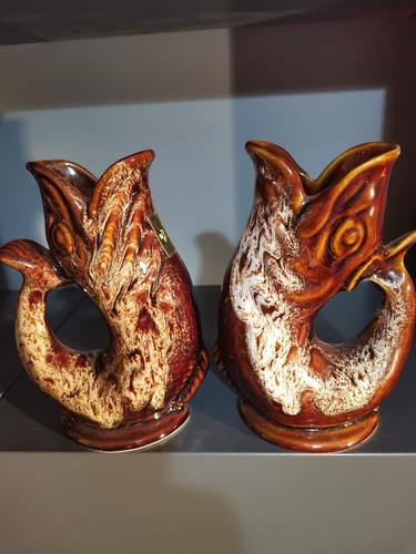 Two studio pottery fish - , shaped