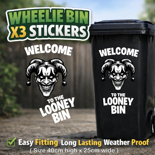 Funny joker wheelie bin - funny, number