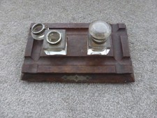 Wood & Glass Pot Double Desk