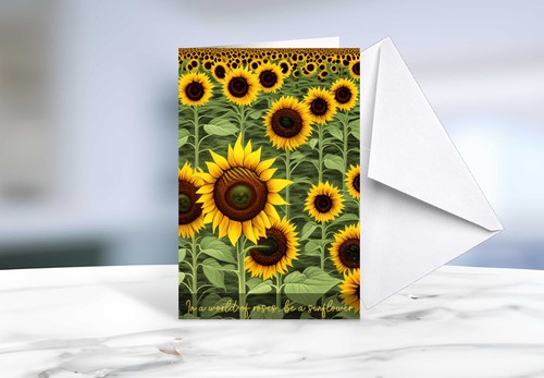Personalised sunflower card - sunflower,