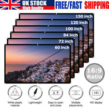 60"-150" Projector Screen HD Foldable Projection Curtain Outdoor Home Theater UK