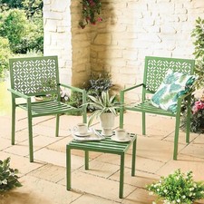 3pc forest green garden table - green,