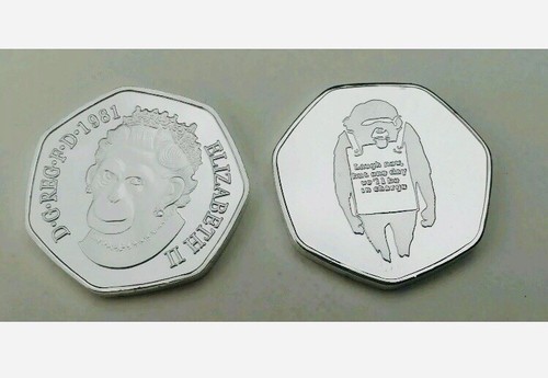 Banksy laugh now 50p signed - now,