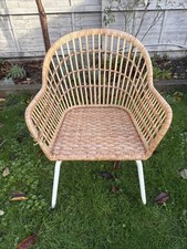 IKEA NILSOVE Chair with armrests, rattan/white  Home Decor Dinning Chair Kitchen