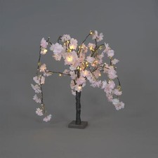 Cherry Blossom Tree LED Home Decoration 48 Pink Flowers 60cm Battery Powered