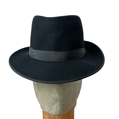 Vintage fedora hat black 55 - black, eu