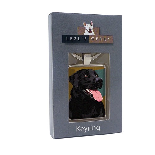Black labrador keyrings - black,