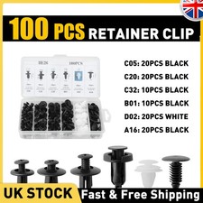 100Pcs Car Retainer Clips Auto Fasteners Push Trim Clips Pin Rivet Bumper Kit UK