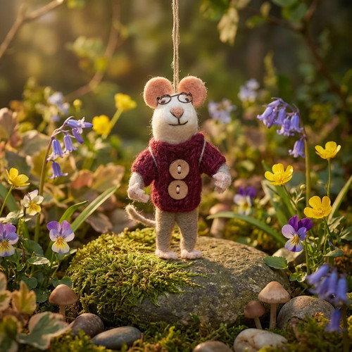 Handmade felt charlie mouse - handmade,