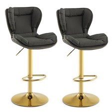 Set of 2 Bar Stools Adjustable