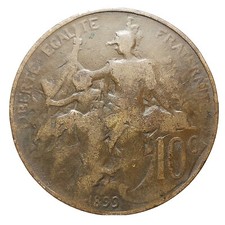 France 10 Centimes 1899 Bronze
