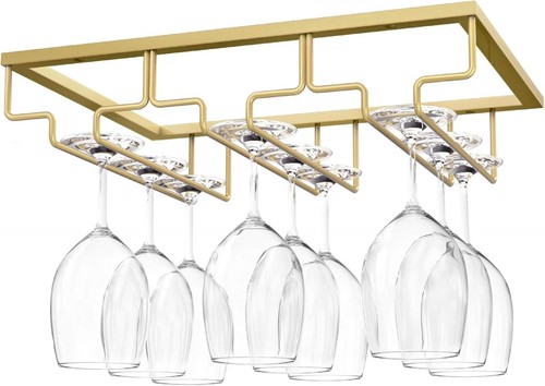 Wine glass rack rows - rack,, gold