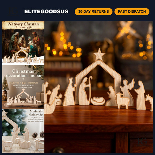 Piece wooden nativity - nativity, scene