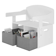 3-in-1 Kids Table and Chair Set Convertible Children Activity Bench Toy Storage