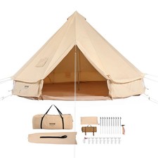 Canvas Bell Tent, 4 Seasons 3 m/9.8ft Yurt Tent, Canvas Tent for Camping with St