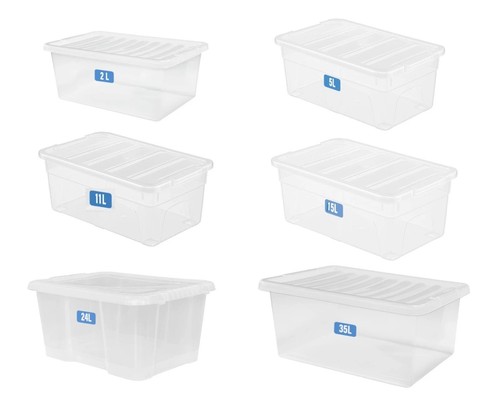 Clear plastic storage boxes - clear,