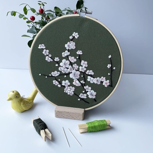 Cherry blossoms cross - blossoms, stitch