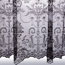 Victoria Black Net Curtains ~ Boutique Damask Design ~ Selected Widths ~ Voile